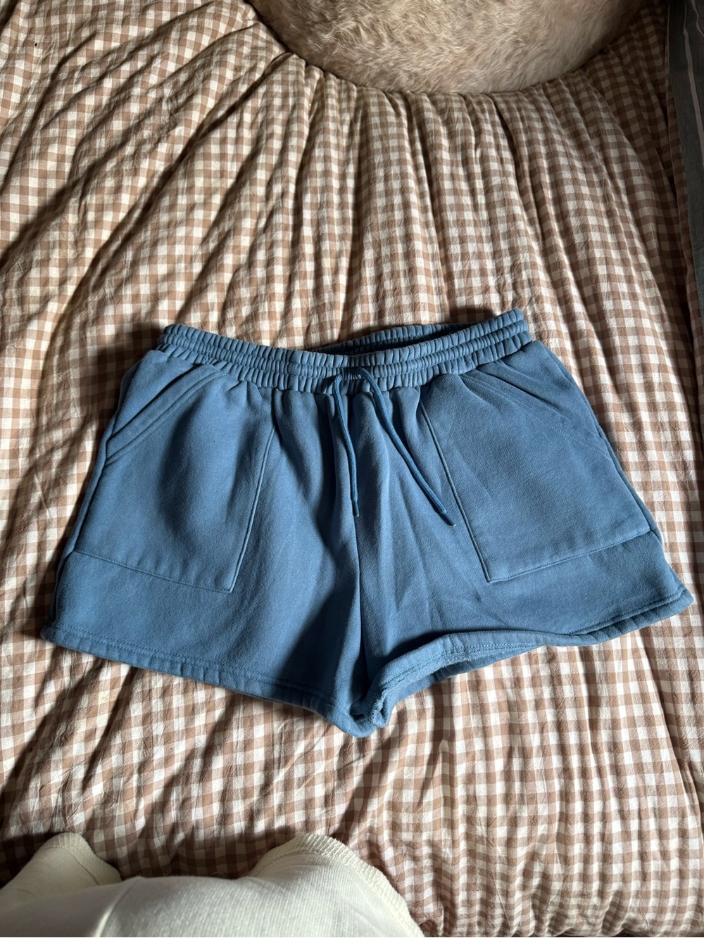 Amazon Women's Blue Elastic-Waist Athletic Lounge Shorts